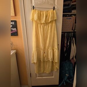 Flying tomato strapless high low dress sz M yellow